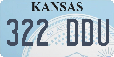 KS license plate 322DDU