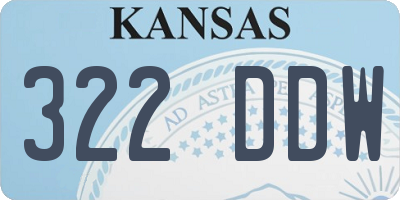 KS license plate 322DDW
