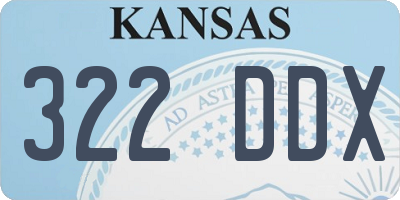 KS license plate 322DDX