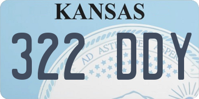 KS license plate 322DDY
