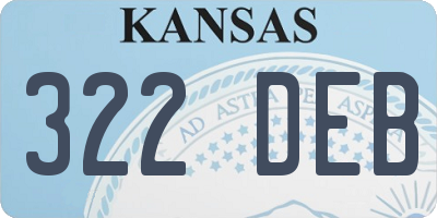 KS license plate 322DEB