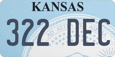 KS license plate 322DEC