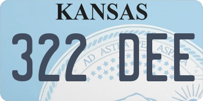 KS license plate 322DEE