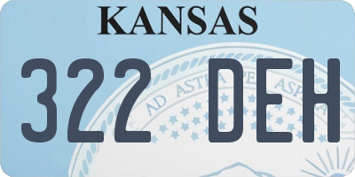 KS license plate 322DEH