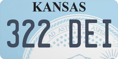 KS license plate 322DEI
