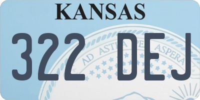 KS license plate 322DEJ