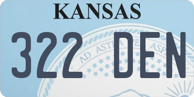 KS license plate 322DEN