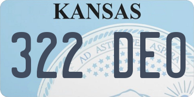 KS license plate 322DEO