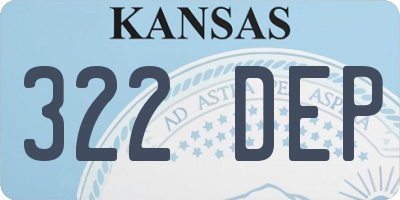 KS license plate 322DEP
