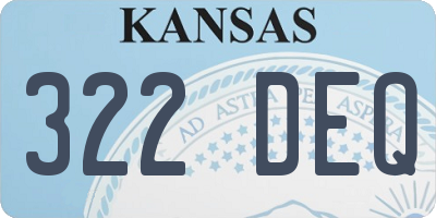 KS license plate 322DEQ