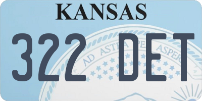 KS license plate 322DET