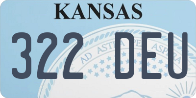KS license plate 322DEU