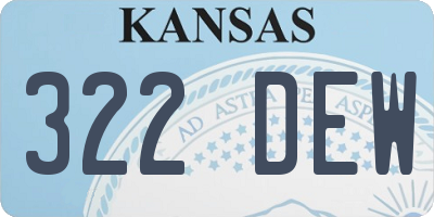 KS license plate 322DEW