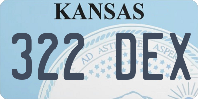 KS license plate 322DEX