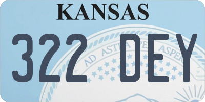KS license plate 322DEY