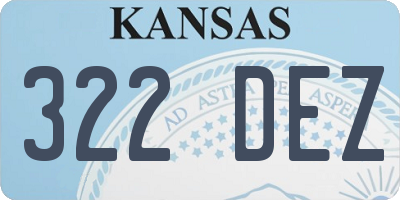 KS license plate 322DEZ