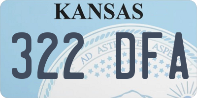 KS license plate 322DFA