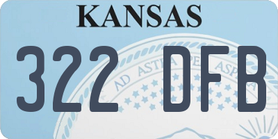KS license plate 322DFB
