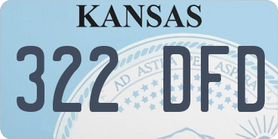 KS license plate 322DFD
