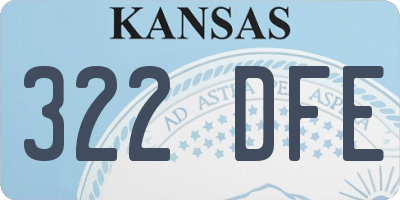 KS license plate 322DFE