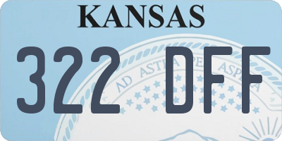 KS license plate 322DFF