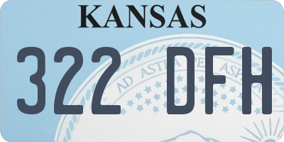 KS license plate 322DFH
