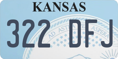 KS license plate 322DFJ