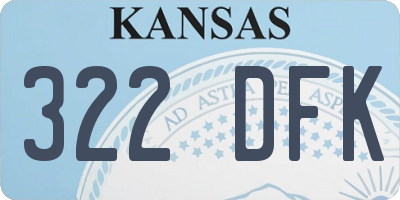 KS license plate 322DFK