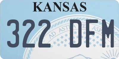 KS license plate 322DFM
