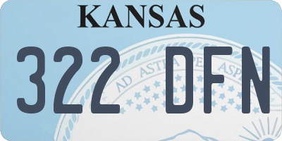 KS license plate 322DFN