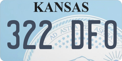 KS license plate 322DFO