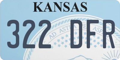 KS license plate 322DFR