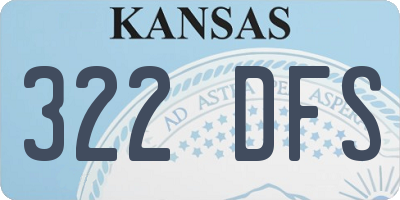 KS license plate 322DFS