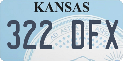 KS license plate 322DFX
