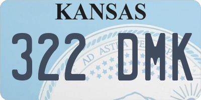 KS license plate 322DMK