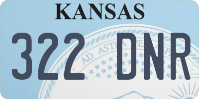 KS license plate 322DNR