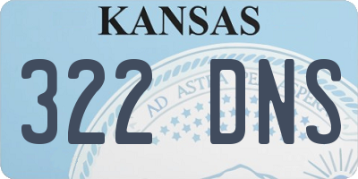 KS license plate 322DNS