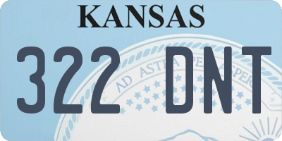 KS license plate 322DNT