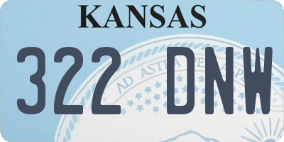 KS license plate 322DNW