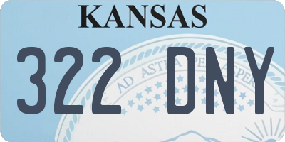 KS license plate 322DNY