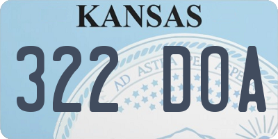 KS license plate 322DOA