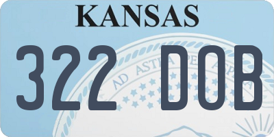 KS license plate 322DOB