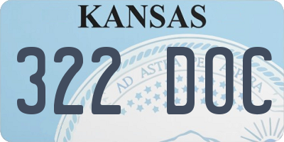 KS license plate 322DOC