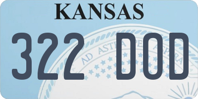 KS license plate 322DOD