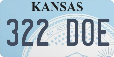 KS license plate 322DOE