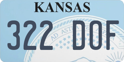KS license plate 322DOF