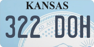 KS license plate 322DOH