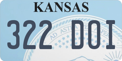 KS license plate 322DOI