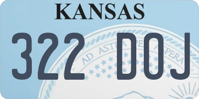 KS license plate 322DOJ
