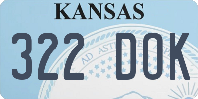 KS license plate 322DOK